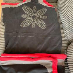 Denim Sweatsuit Red And Gray 