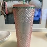Starbucks 2023 Summer Jeweled Pearl Pink/Green Tumbler 24oz.
