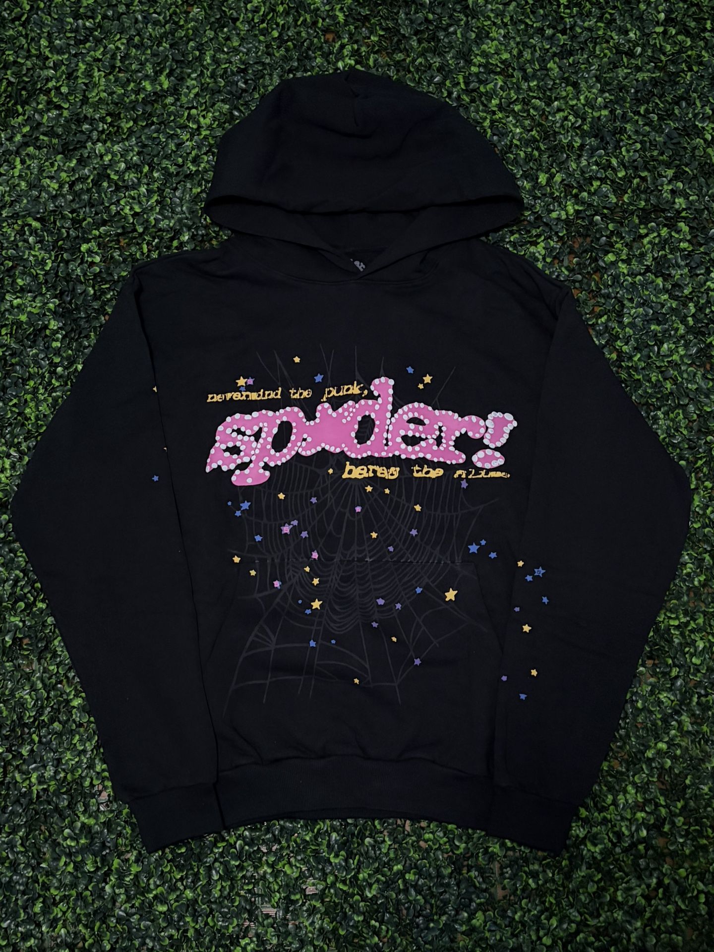 Sp5der P*NK Black Hoodie V2
