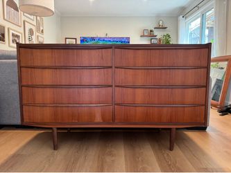 Antique Danish teak mid century modern dresser