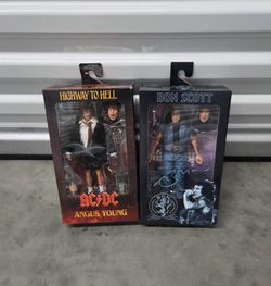 NECA AC/DC Angus Young & Bon Scott 8" figures, NEW!