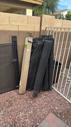 Pool fence with door.