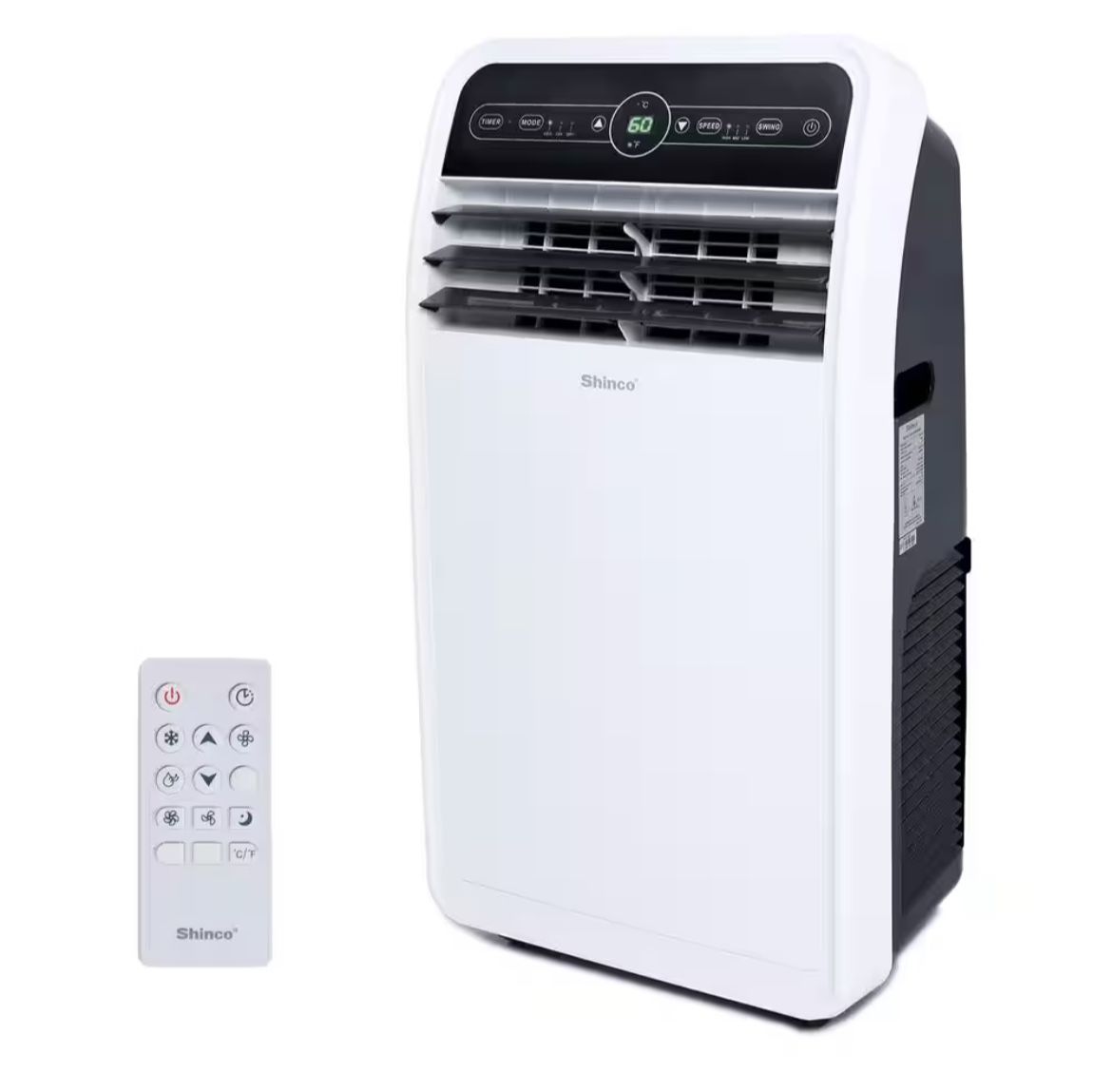 7,800 BTU Portable Air Conditioner Cools 400 Sq. Ft. with Dehumidifier, 3 Fan Speeds and Remote in White