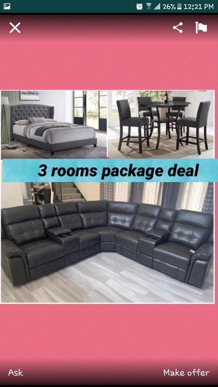 New 3 rooms of furniture package deal /$29 down