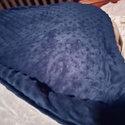 Weighted Bed Blanket 15 Lbs Navy Color Twin - Full