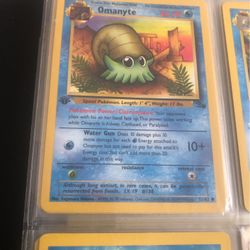 Omanyte 1st Edition Fossil Pokémon Card