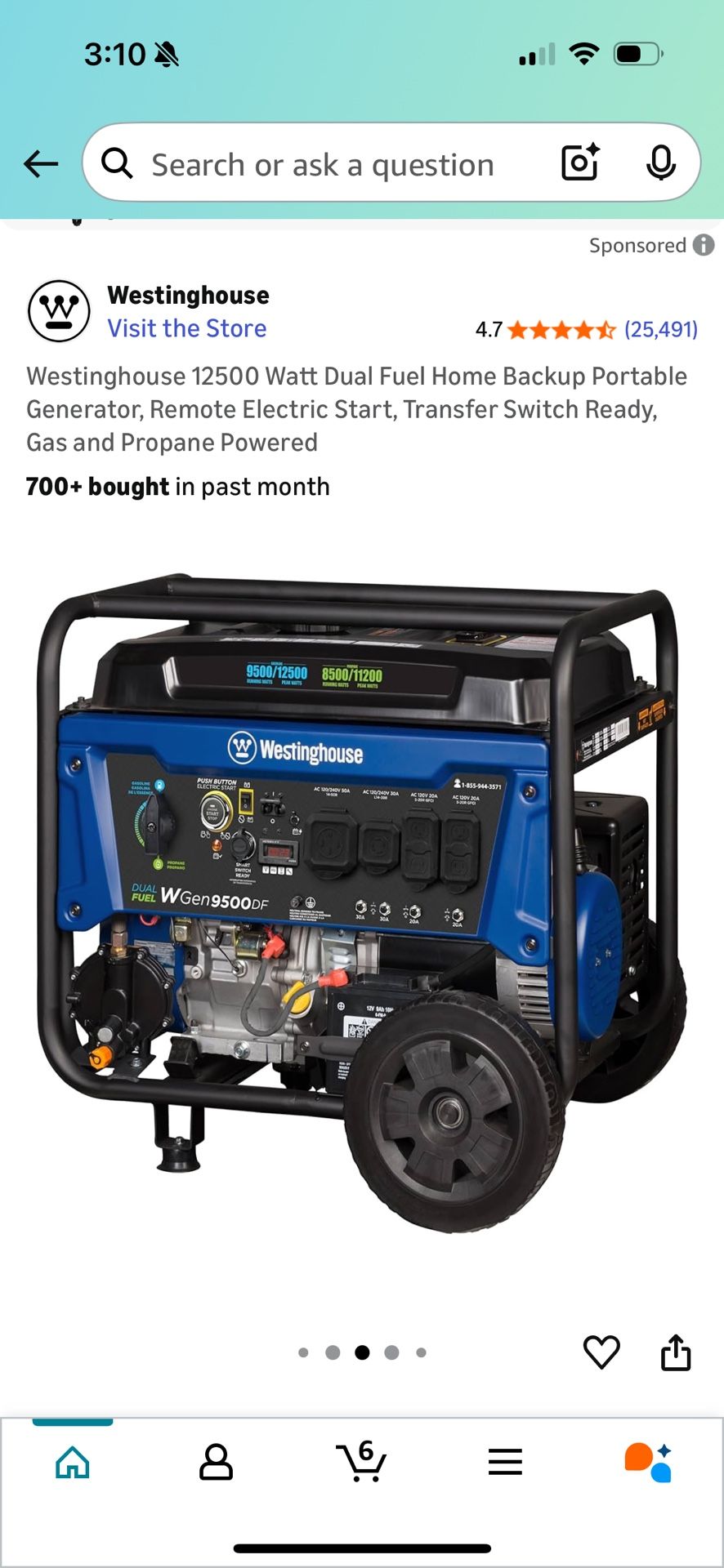 Portable Dual Fuel Generator 