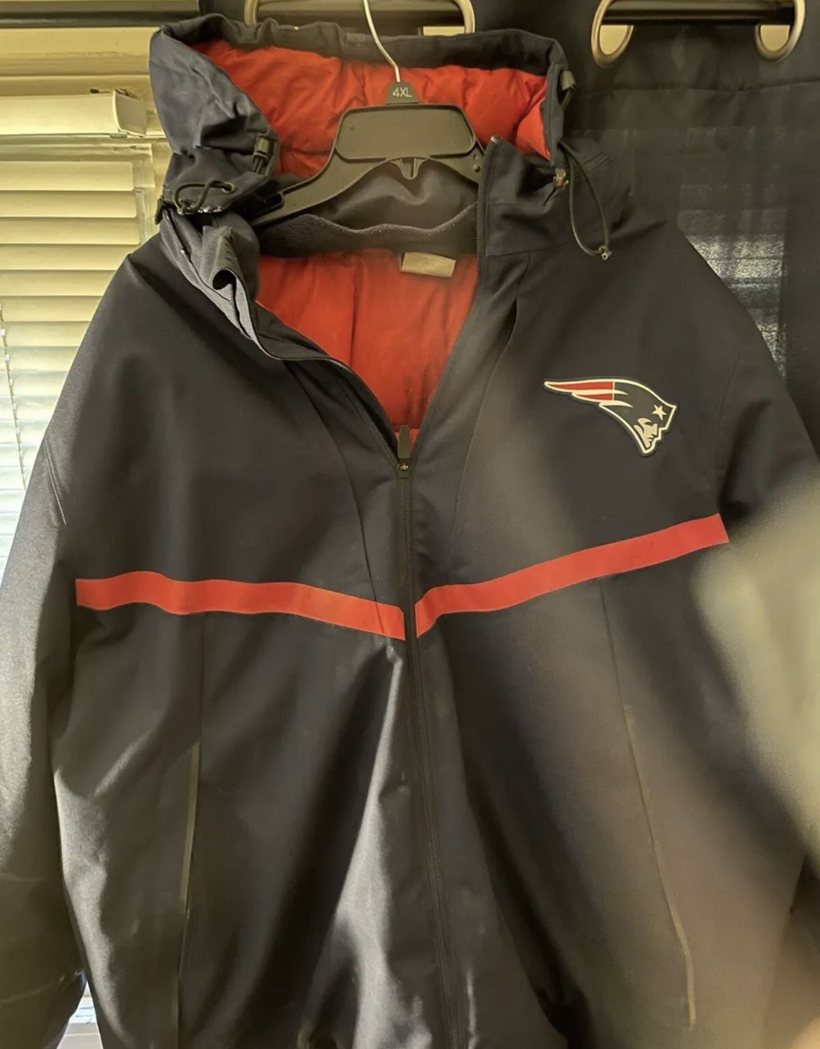 Blue Nike StormFit New England Patriots Hooded Winter Coat Jacket Parka XXXL 3XL