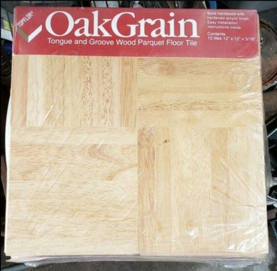 Oak Grain Tongue and Groove Wood Parquet Floor Tile
