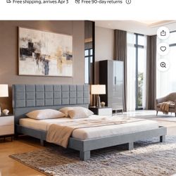 Brand New King Upholstered Bed Frame (Unopened) 
