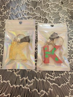 Letter K resin keychains