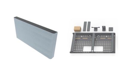 Heckler AV Credenza 4U Design Wall Mount In Black Grey Body With Beige Fabric H735-BG-BL For Video Conferencing System