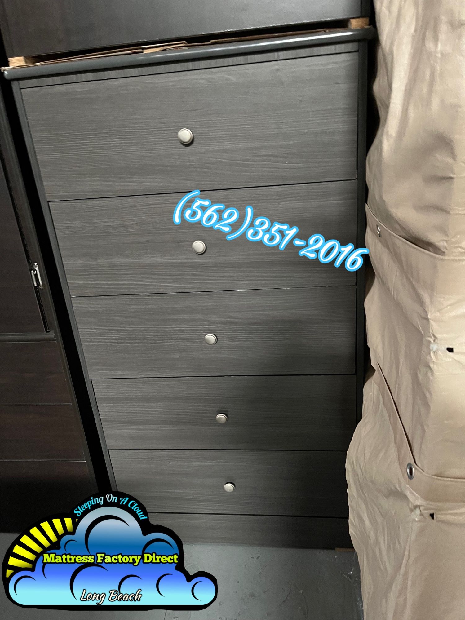 Grey Jumbo 1 Knob Dresser Compressed Cajonera Cómoda Mueble