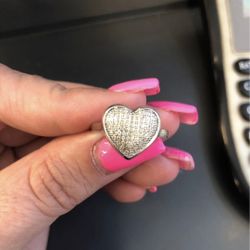925 Silver Heart Ring $50