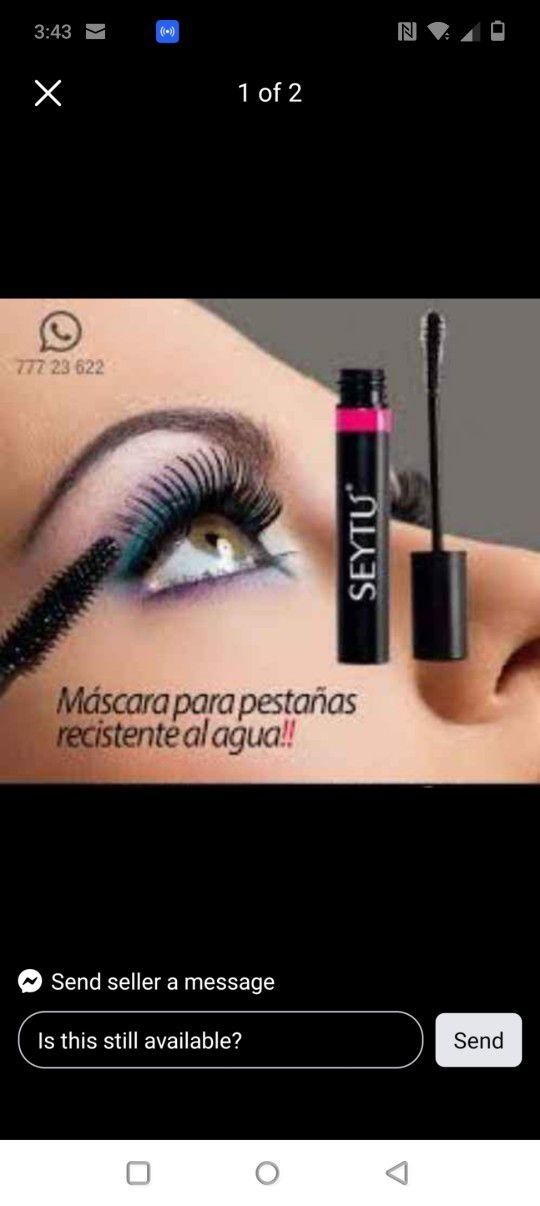 Mascara SEYTU Para Pestañas Resistente Al Agua Vegana No Probado En Animales Hipoalergenic