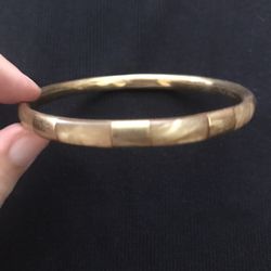 Gold color bangle bracelet with resin inserts