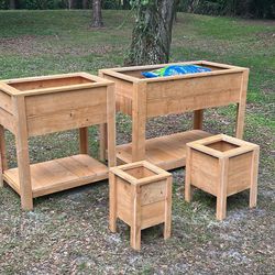 Custom Cedar Wood Garden Raised Beds / Planters
