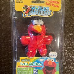 World's Smallest Sesame Street Tickle Me Elmo Soft Plush Giggle Figure SEALED