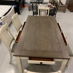 Granby Antique White Dining Set Dining Table and Chairs WİTH İNTEREST FREE PAYMENT OPTİONS 