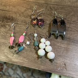 Earrings, Mix Beads, Glass, And Shells .