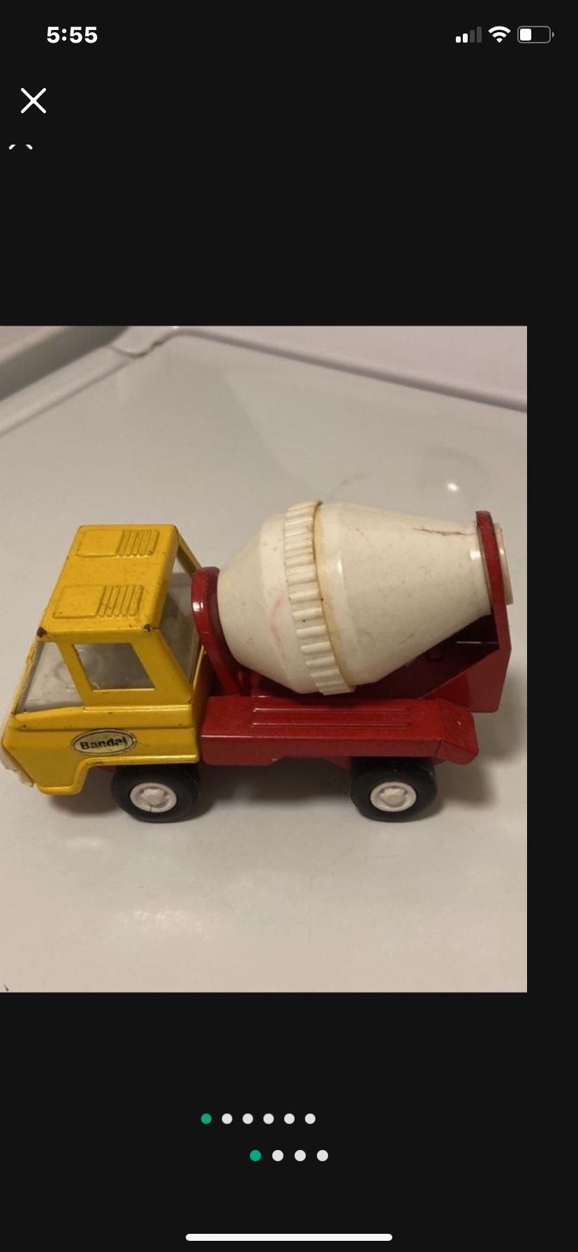 Rare Vintage Japan Bandai Pressed Steel Toy Cement Mixer