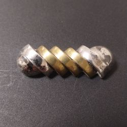 Taxco Sterling Silver And Brass Brooch