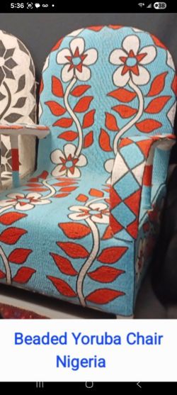 Vintage Yoruba Beaded Chair West Afrika
