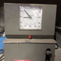 vintage Lathem punch time clock recorder