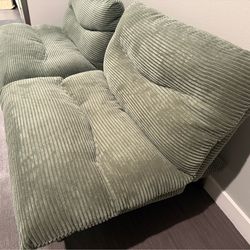 Olive Green Futon Sofa Bed – Good Condition