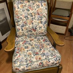 Older Solid Chair With Cushions 
