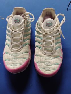 White, Pink, Blue Running Shoes 