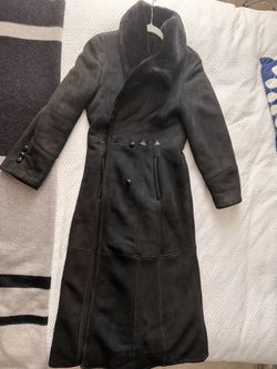 Black Shearling Long Coat