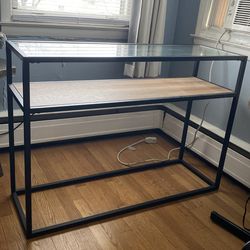 Rectangle glass top table