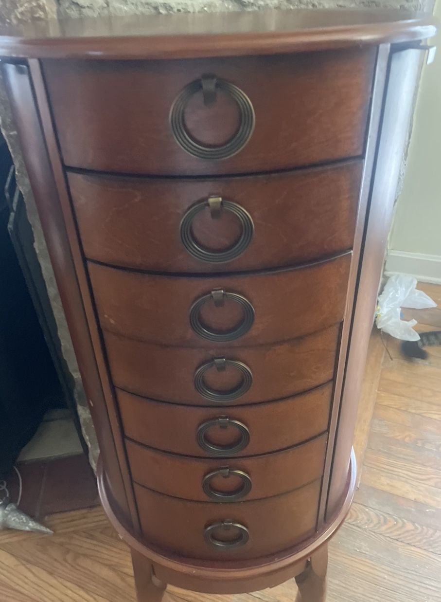 Wooden Tall Jewelry Chest