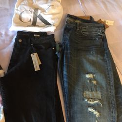 Calvin Klein T-shirt Calvin Klein jeans and a pair of Levi jeans