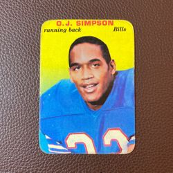 1970 Topps Super Glossy OJ Simpson Rookie Card #22
