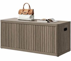 Modern wood bench with storage
