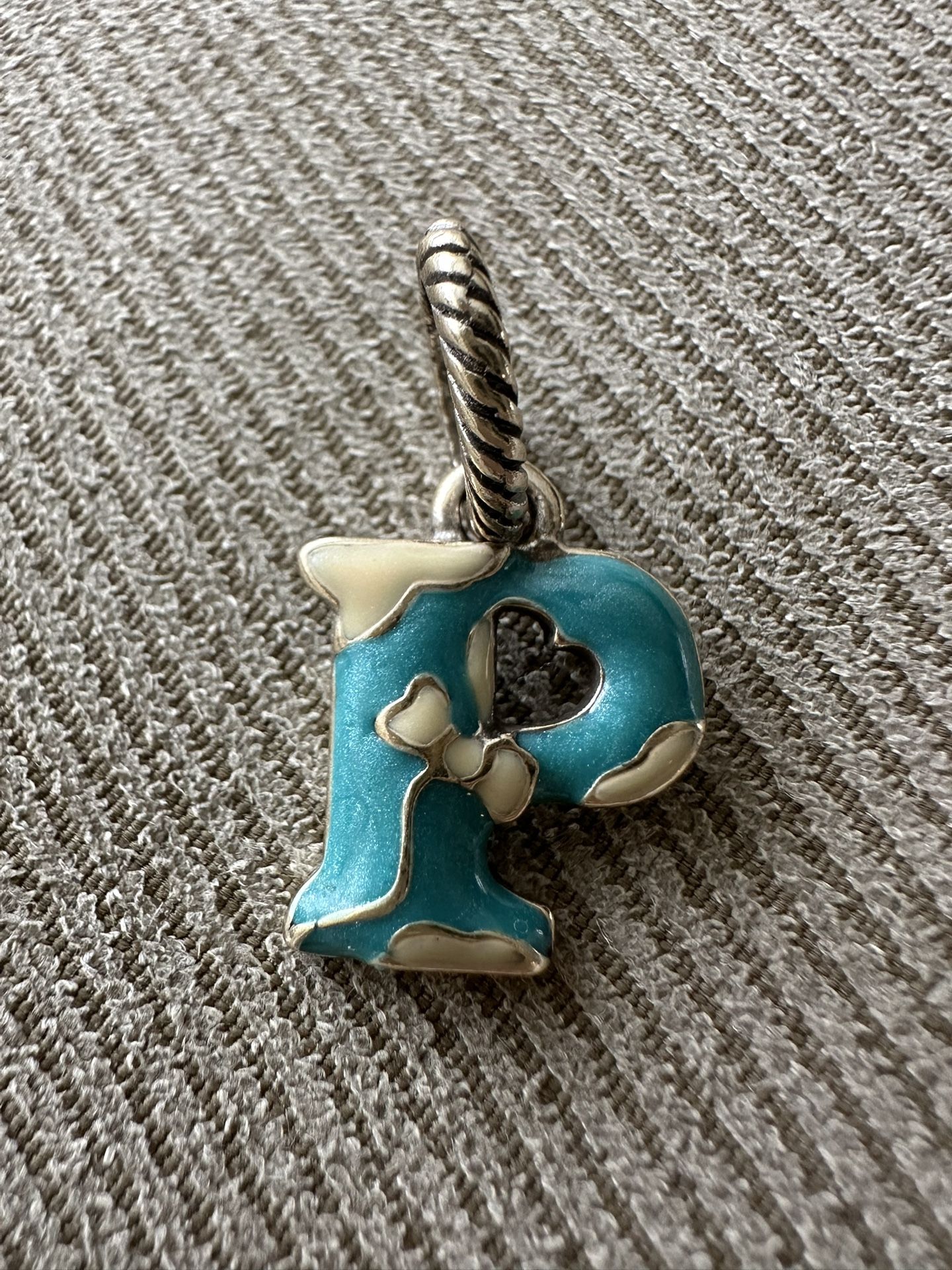 Brighton Sterling Silver & Enamel Initial “P” Charm