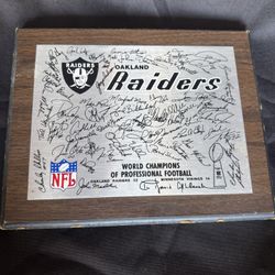 Oakland Raiders Super Bowl Champions Autographed Plaque John Madden