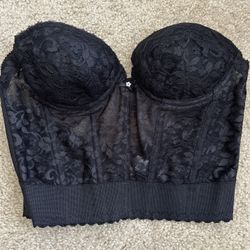 Vintage Black Lace Bustier Size 34 B