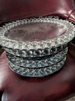 Mirrored Lazy Susan crystal centerpieces