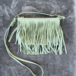 Fringe Crossbody Bag in Sage/Mint Green