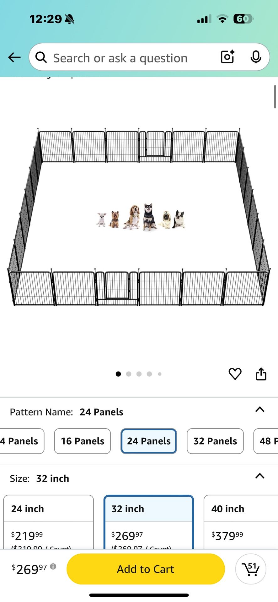 FXW Rollick Dog Playpen for Yard, RV Camping, 32 inch 24 Panels for Small and Medium Dogs│Patented