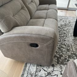 Recliner Sofas - 3 Seater recliner and Single Recliner + Coffee Table + Side Tables