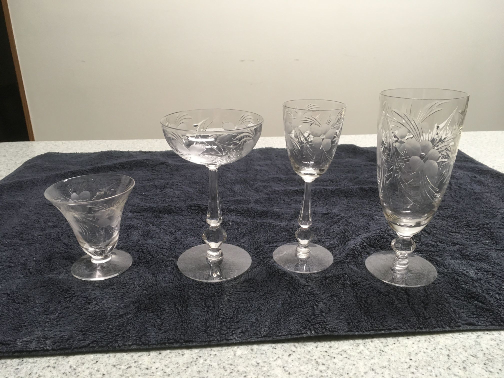 Vintage Cut Glass Crystal 10 - Sets Of Four 