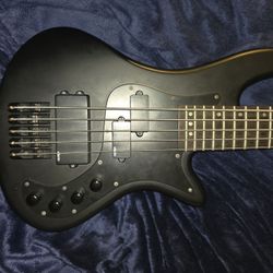 Schecter Stiletto Stealth 5 Bass Guitar - Satin Black And Extras