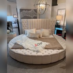 Queen / Eastern King Size Round Storage Bed Frame  