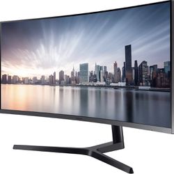 Samsung CH890 Series 34-Inch Ultrawide QHD (3440x1440) Computer Monitor, 100Hz, Curved, HDMI, USB-C, Height Adjustable Stand LC34H890WGNXGO, 