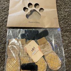 Beautyzoo S/M Light Khaki Dog Socks(4pack)