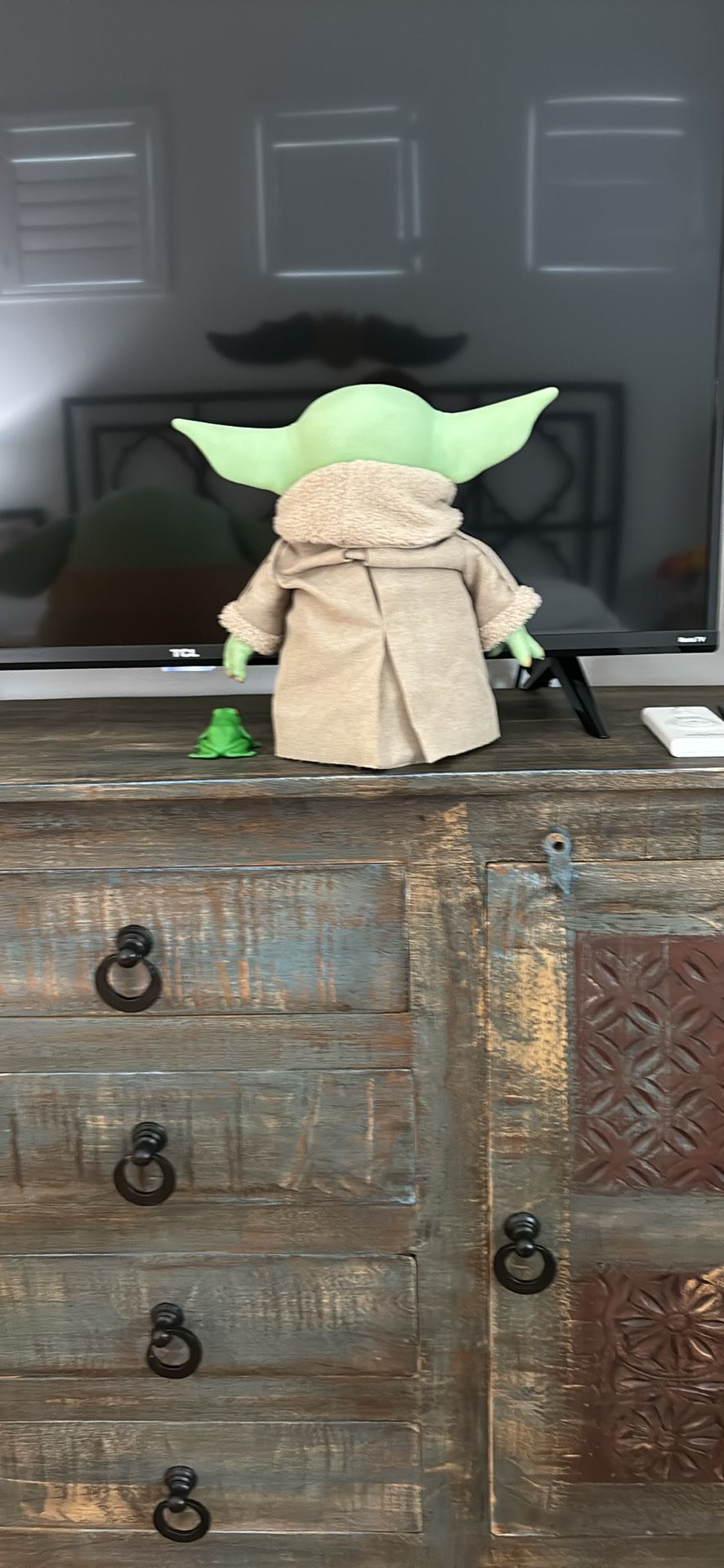 Baby Yoda Toy With Frog